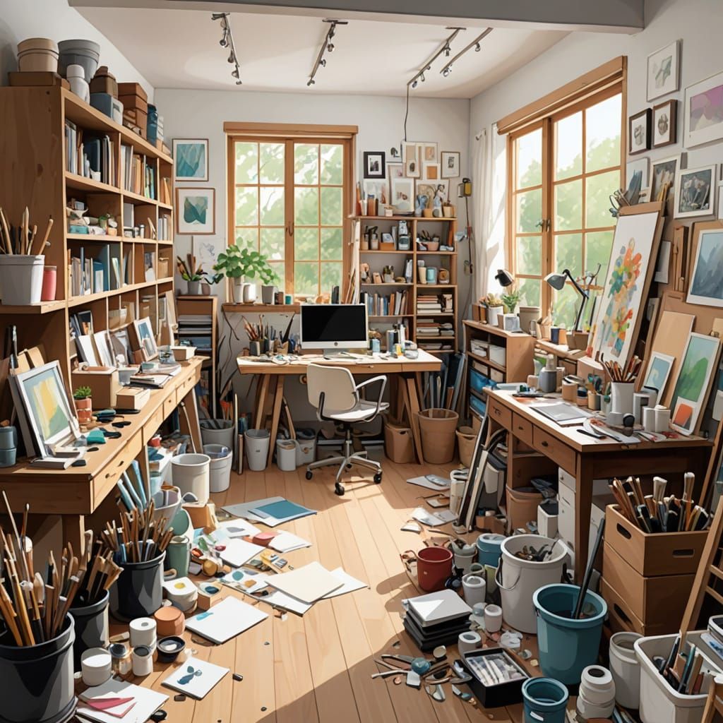 Zen Art Studio: Organized and Ready for Creativity