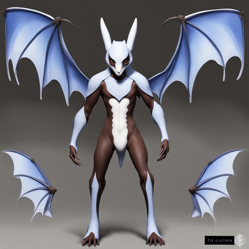 Fantastical Spotted Creature with Bat Wings