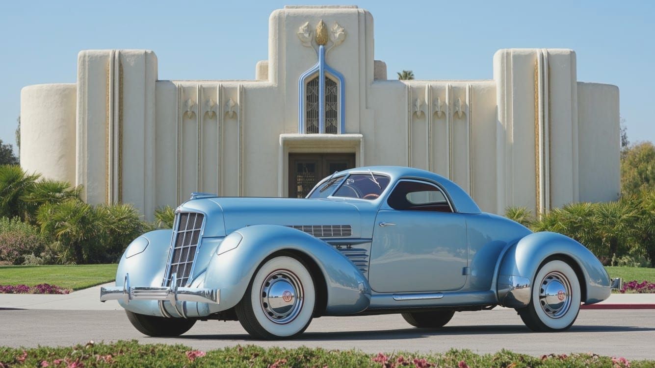 Pale Blue Stainless Steel Auburn-Cord Hot Rod