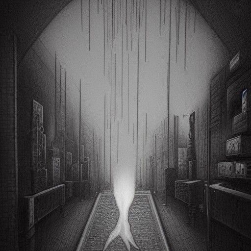 Dystopian Soul Void: Gothic Ink Drawing