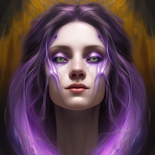 Mystical Dark Sorceress Portrait in Hyperrealism