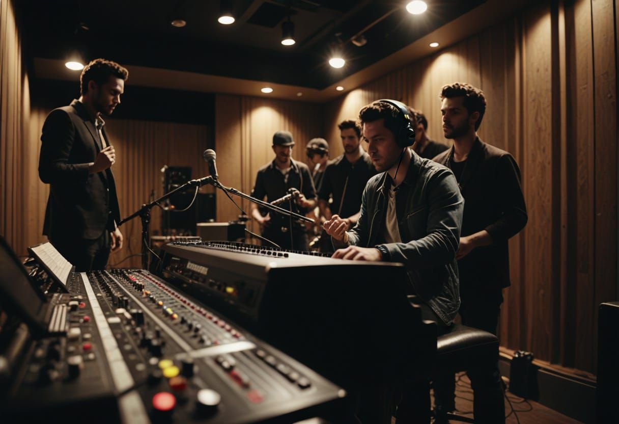 Moody Film Noir Recording Studio Scene