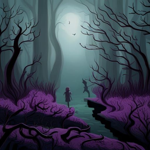 Sinister Gingerbread House in Dark Forest