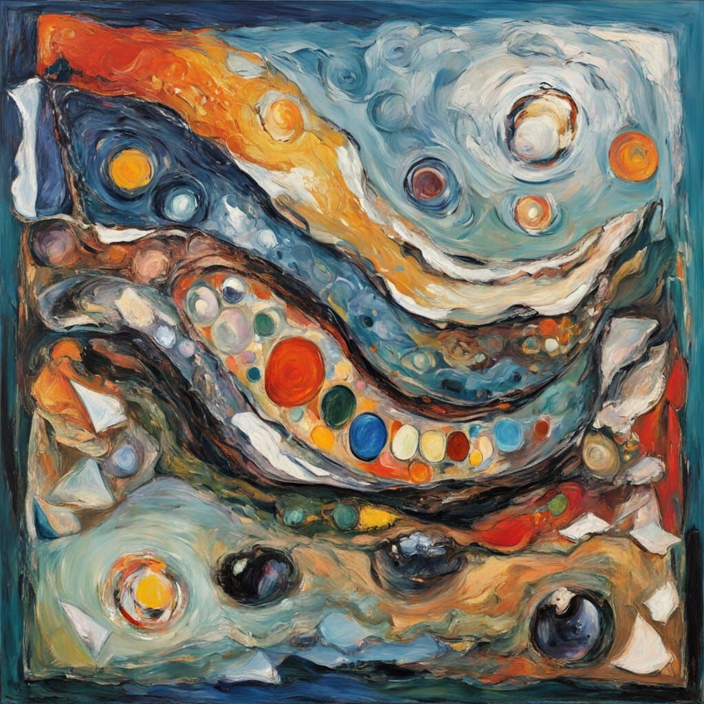 Neo-Expressionist Treasure Trove of Iridescent Abalone and S...