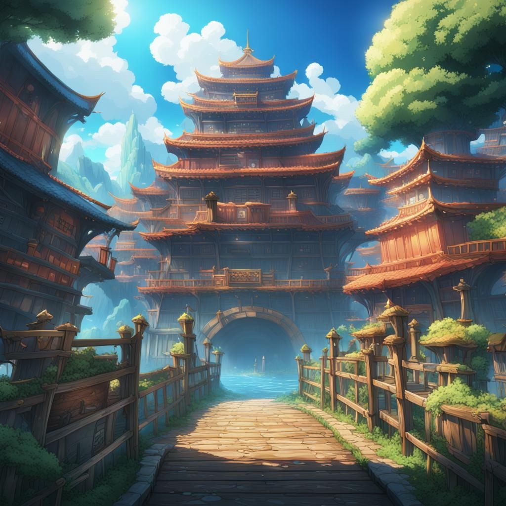 Detailed One Piece Anime Background in 8K