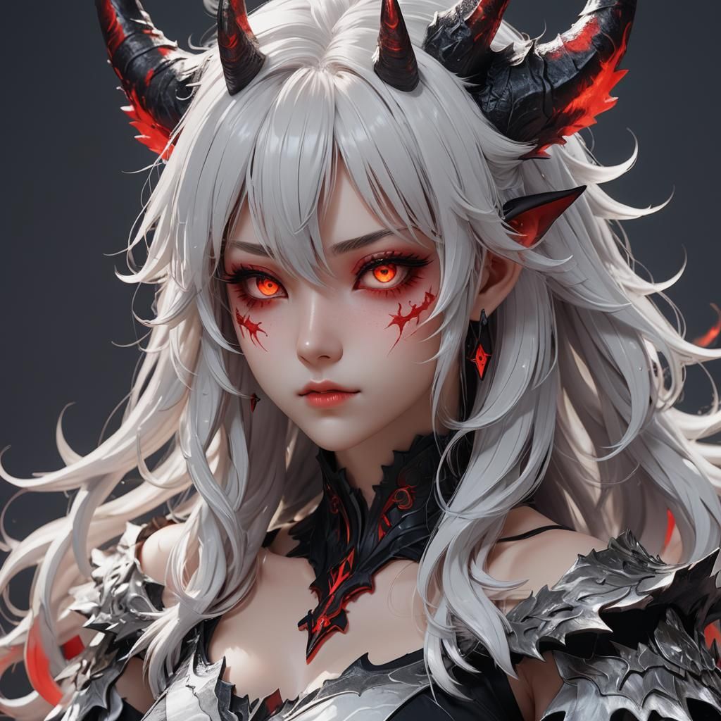 Anime Girl's Demonic Transformation in 3D