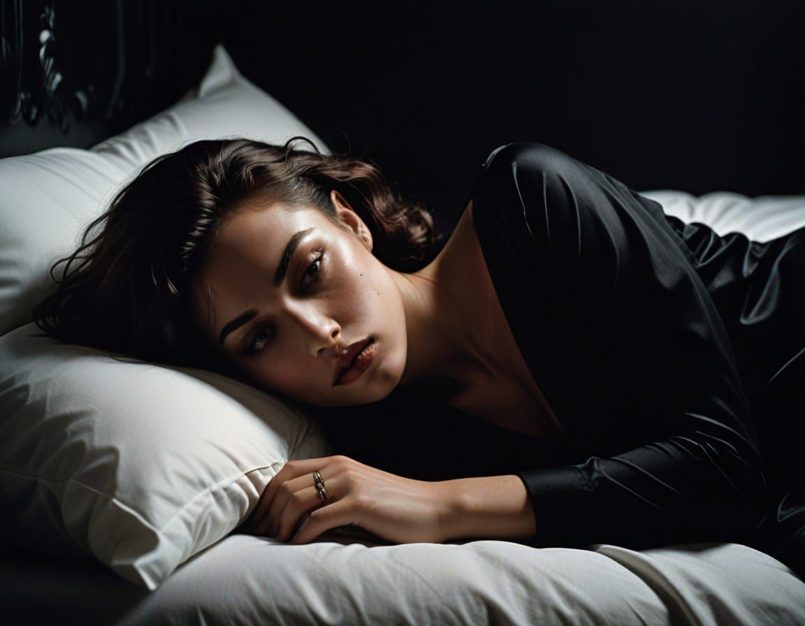 Sultry Noir Portrait of a Young Woman