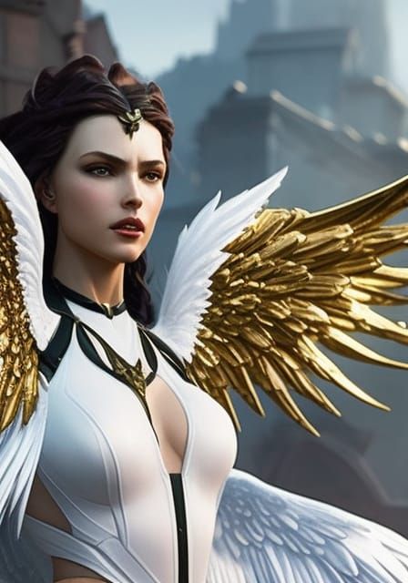 Fallen Angel Portrait in Hyperdetailed Fantasy Concept Art