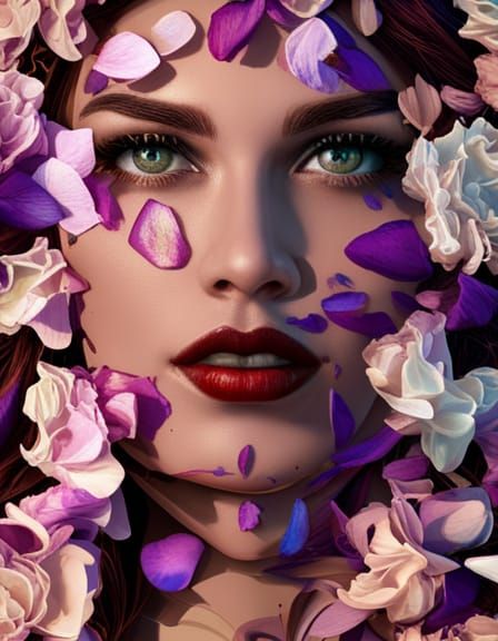 Floral Woman: A Detailed Matte Painting