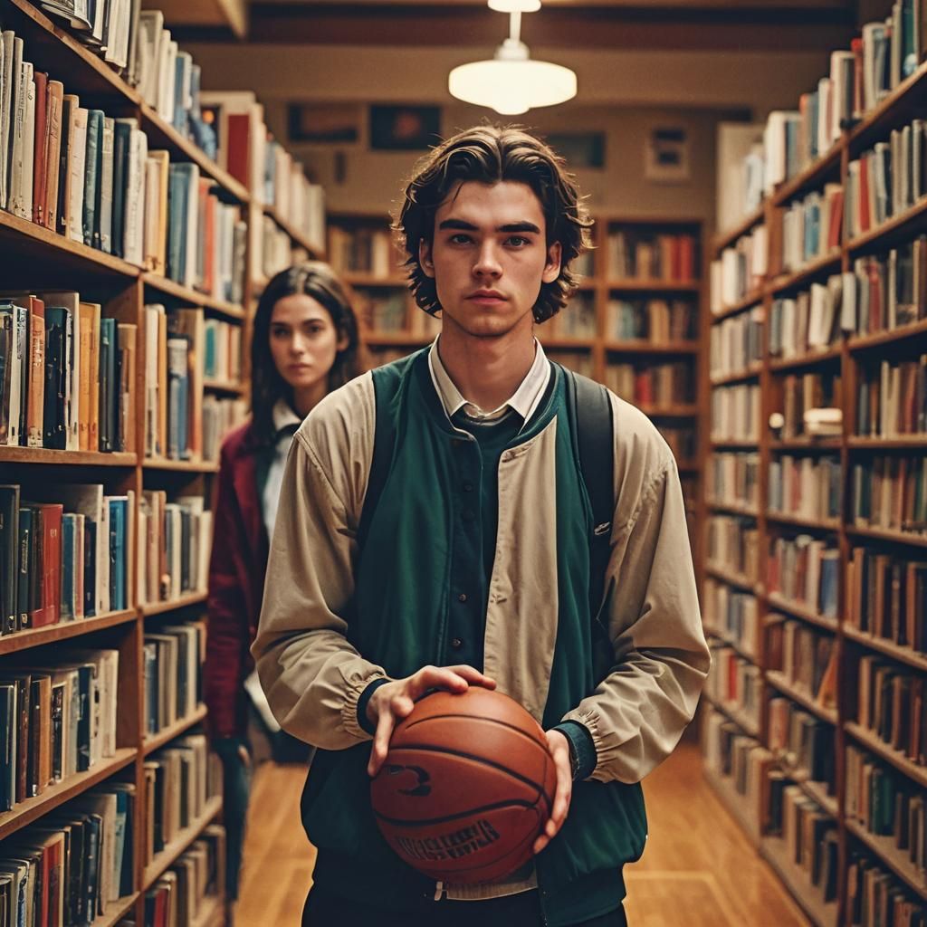 Intense Rivalry: Cinematic Film Still in 35mm Aesthetic