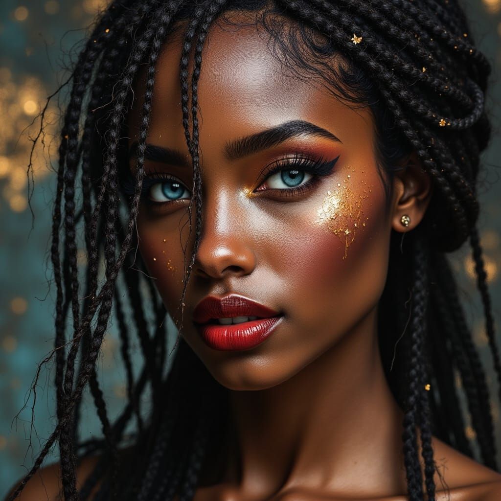 African Goddess Portrait in Soft Studio Lighting