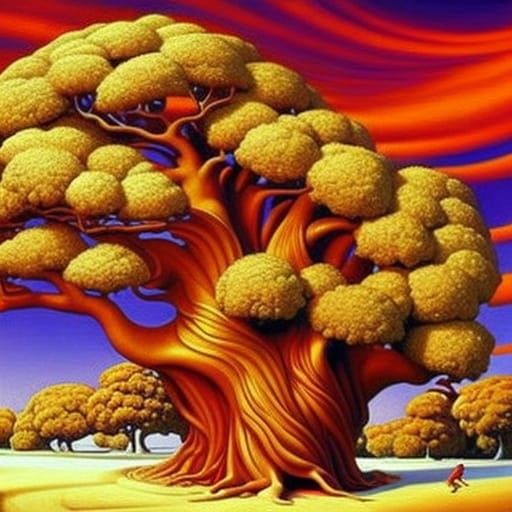 Electric Winter Foliage: Fantasy Concept Art