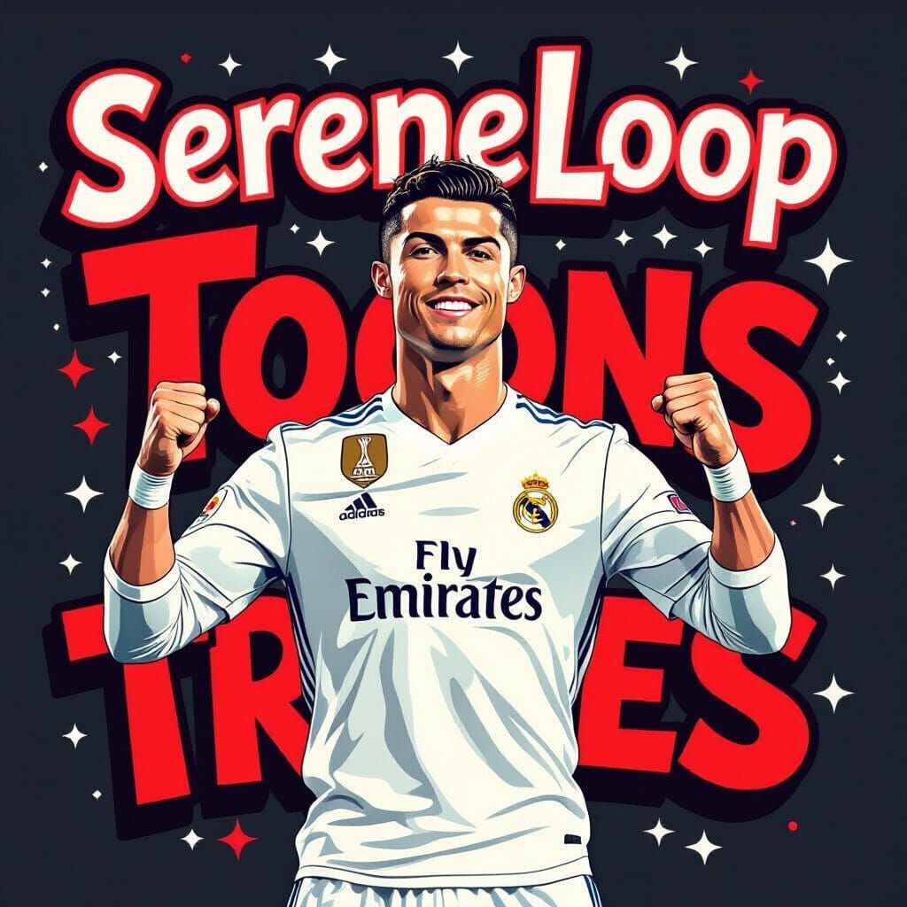 Cristiano Ronaldo Cartoon Typography Art