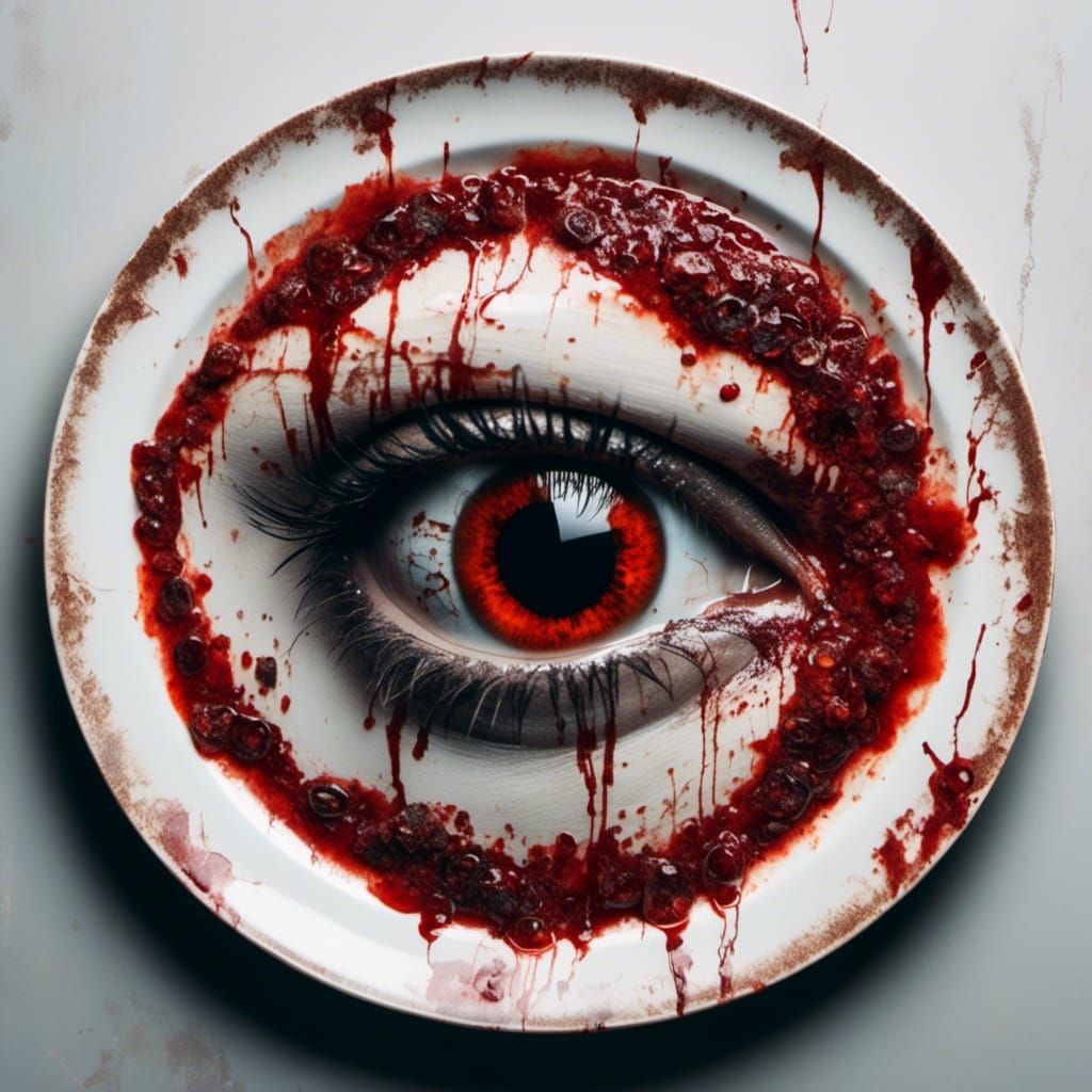 Macabre Dish: Human Eyes Served on a Plate