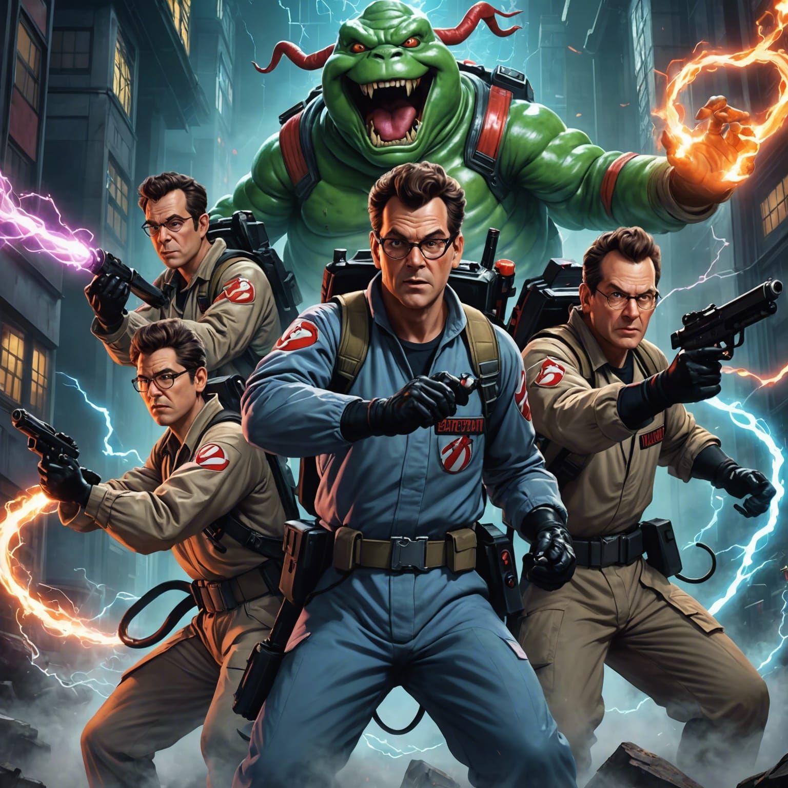 Ghostbusters Battle Yokai: Hyperdetailed Concept Art