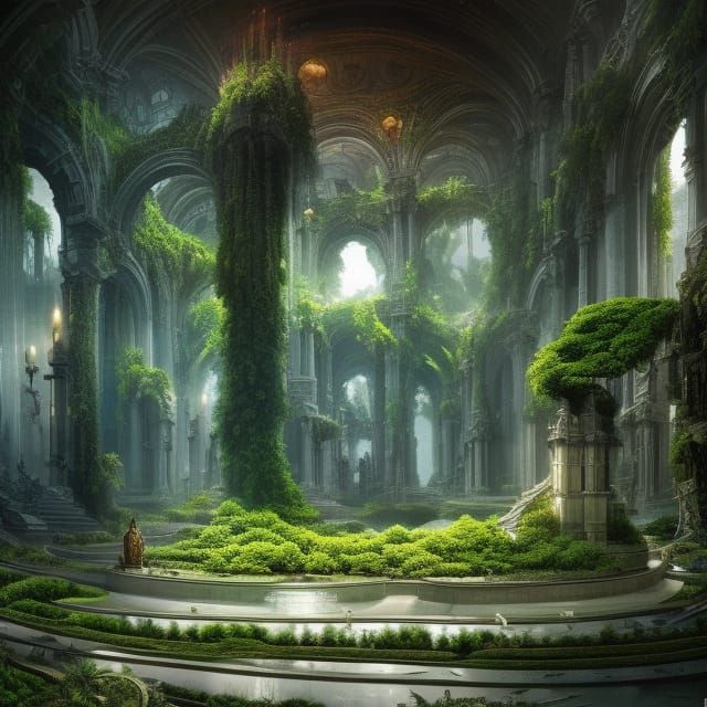 City of Eden: Floating Garden in Digital Painting