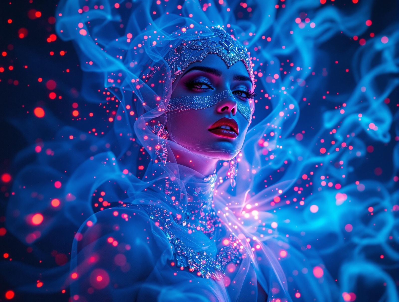 Ethereal Goddess in Xenon Glow