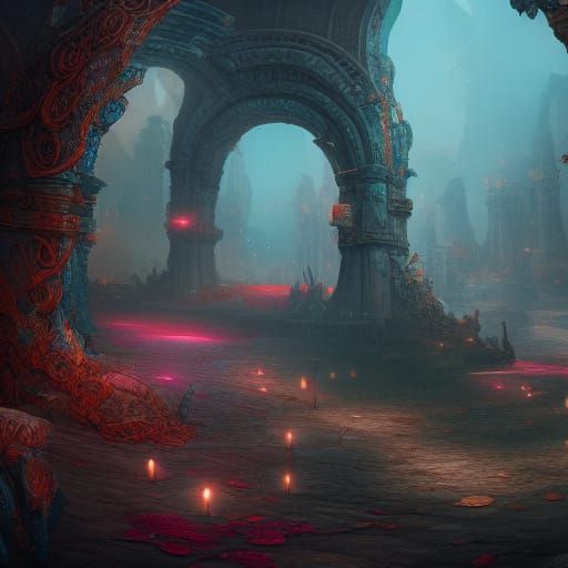 Broken Love: Detailed Matte Painting in Deep Color