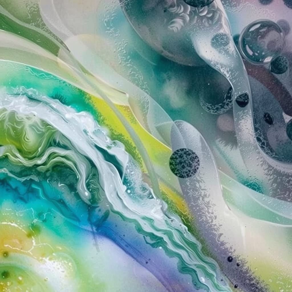 Serene River in Lush Forest Impressionistic Oil Painting