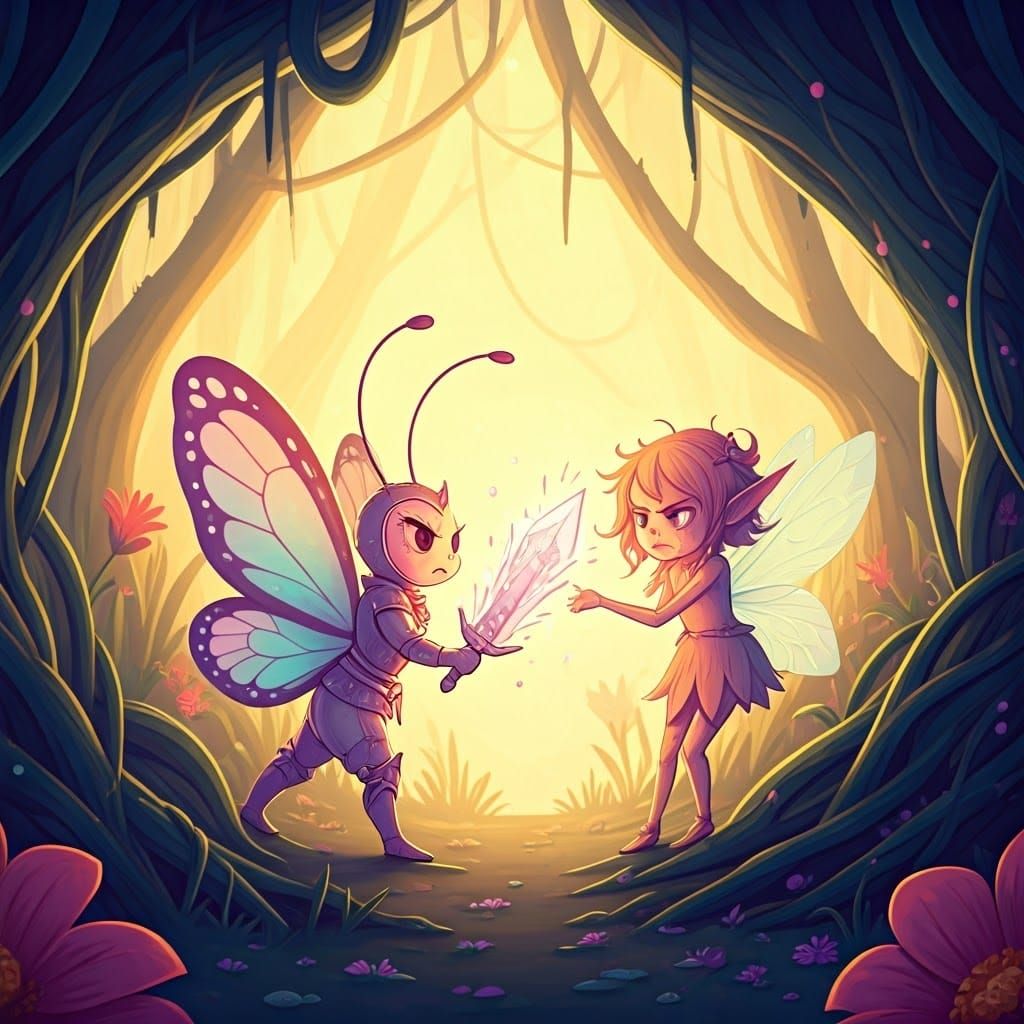 Chibi Butterfly's Fierce Battle With Grumpy Fairy