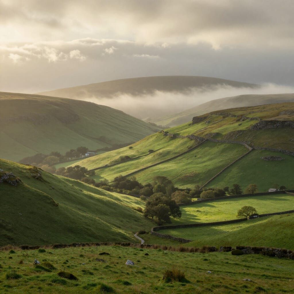 Majestic Irish Hills in Romantic Atmospheric Style