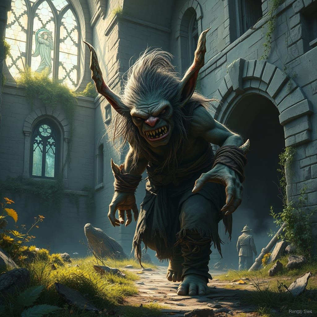 Troll Rampage Through Abandoned Castle Ruins
