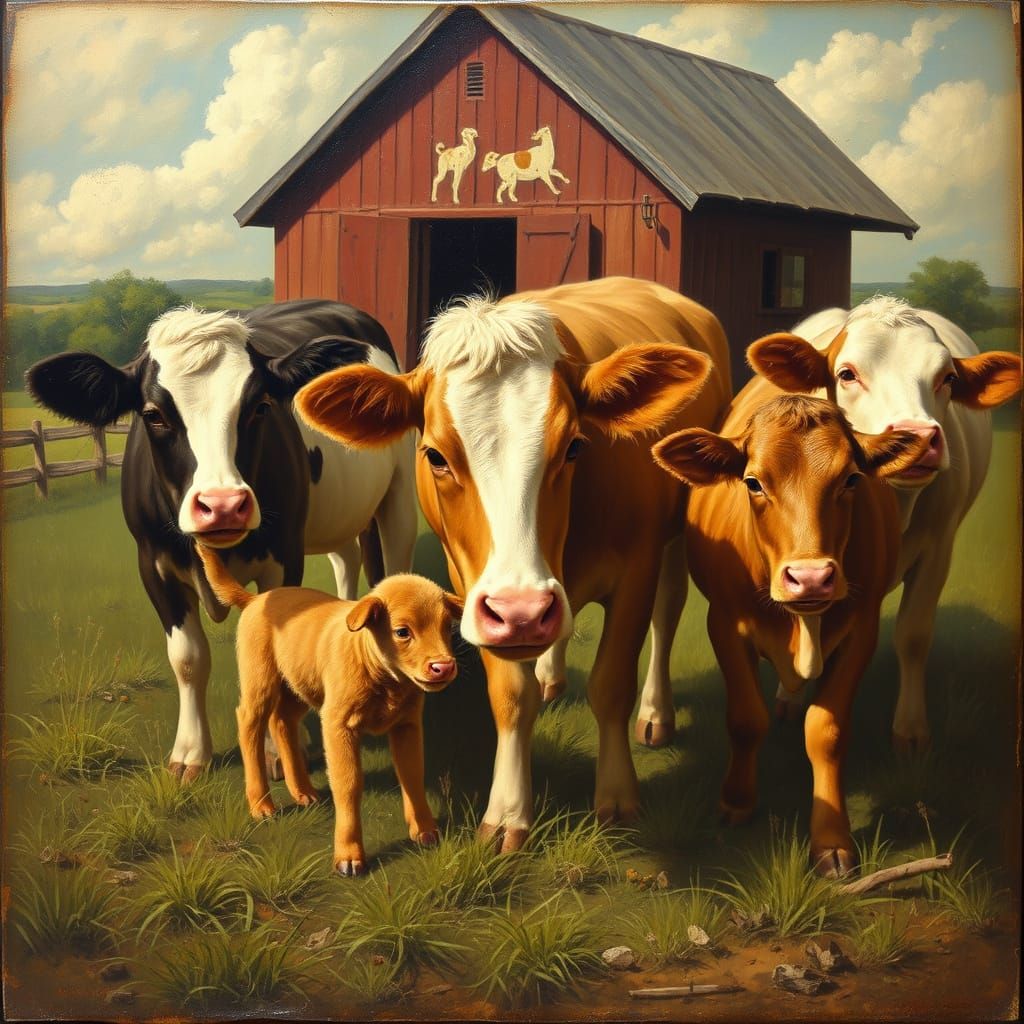 Farm Animals in the Style of Realism
