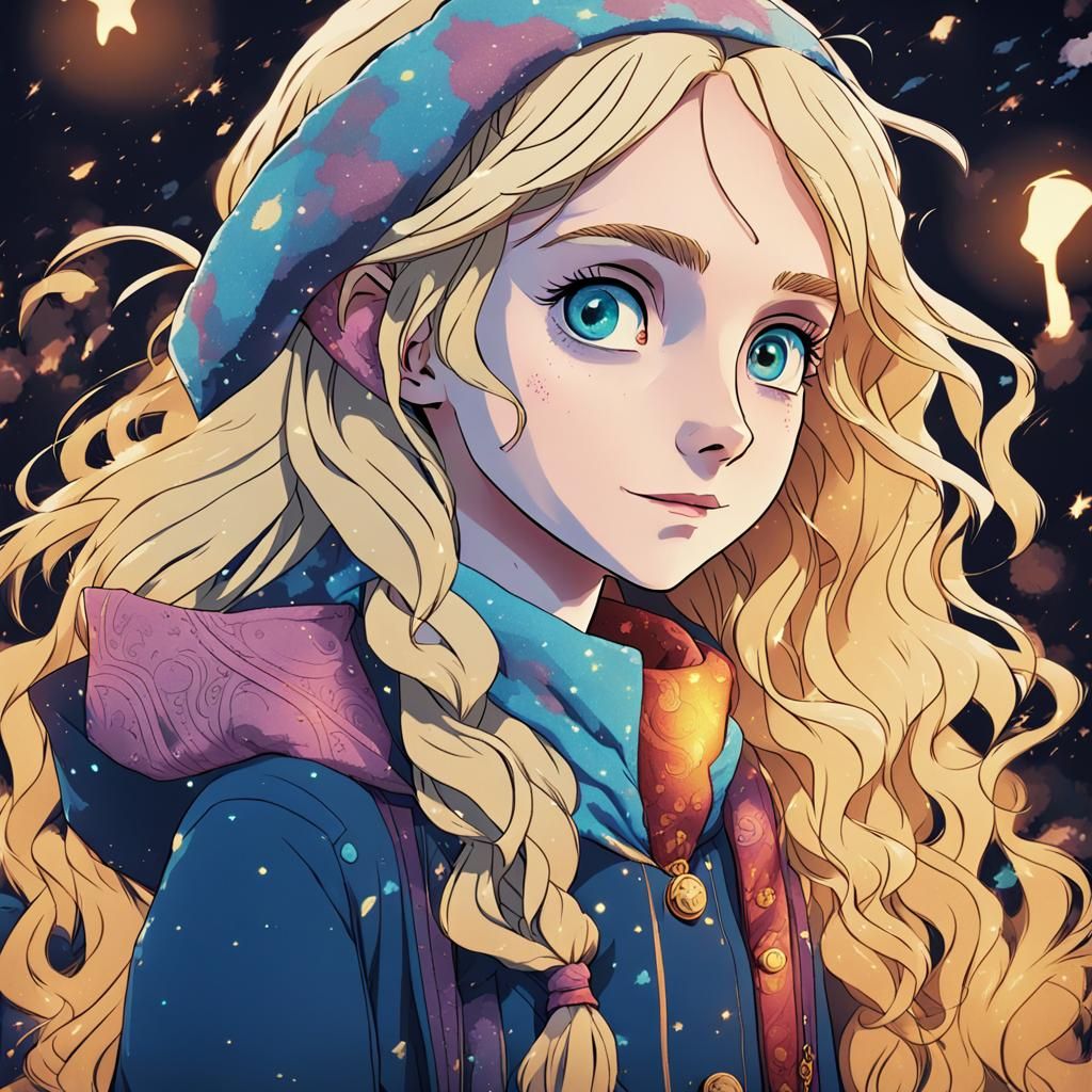 Luna Lovegood Anime Portrait in Studio Trigger Style