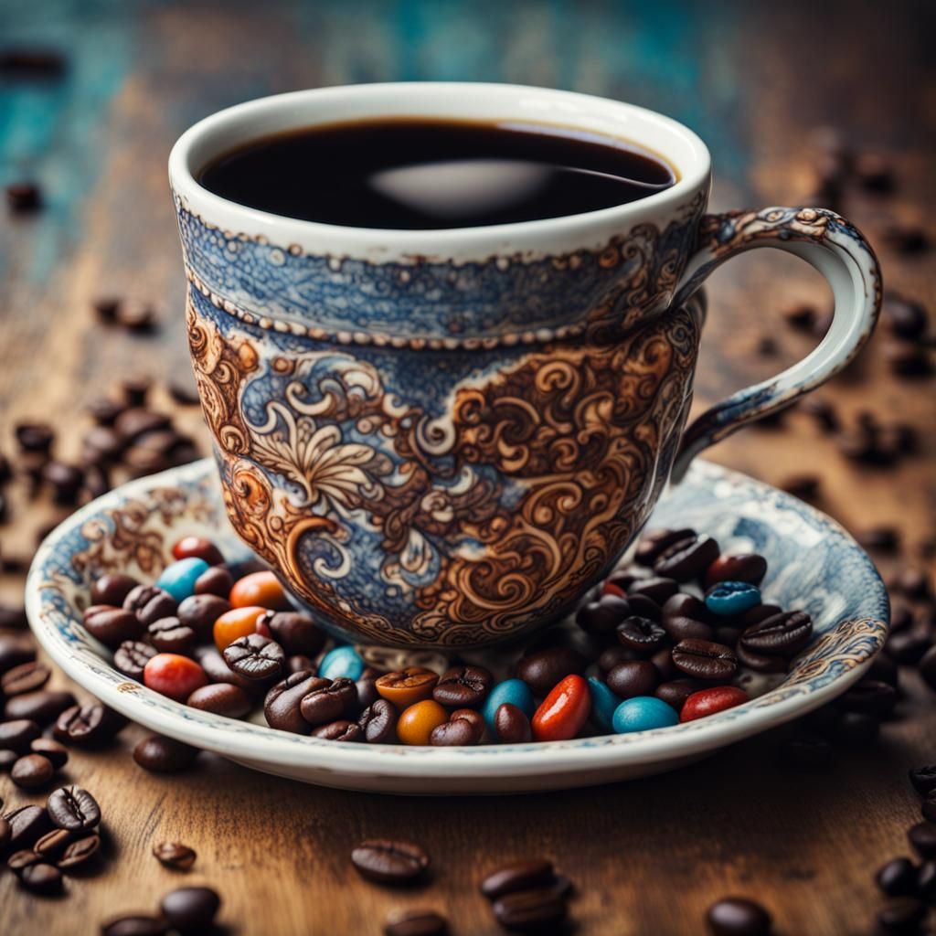 Colorful Coffee Cup Still Life