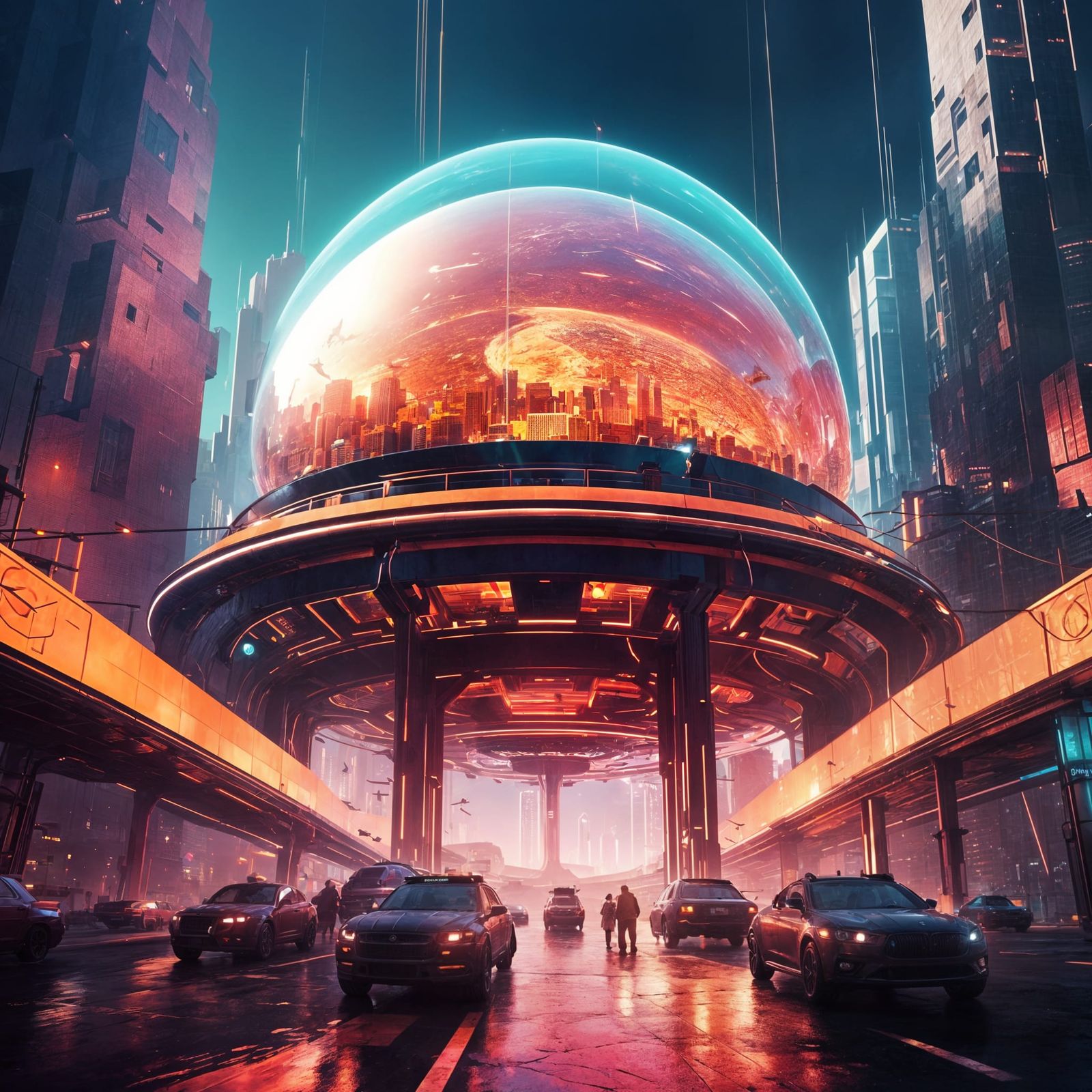 Epic Domed City with Stunning Lighting