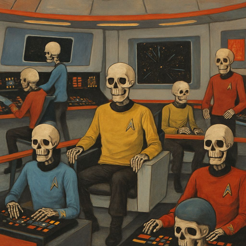 Star Trek Enterprise Bridge with Skeleton Crew