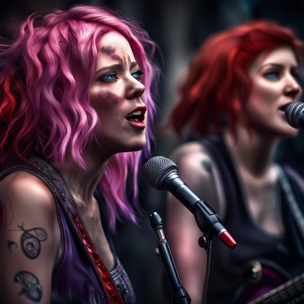 Rock Band Performance with Vivid Colors