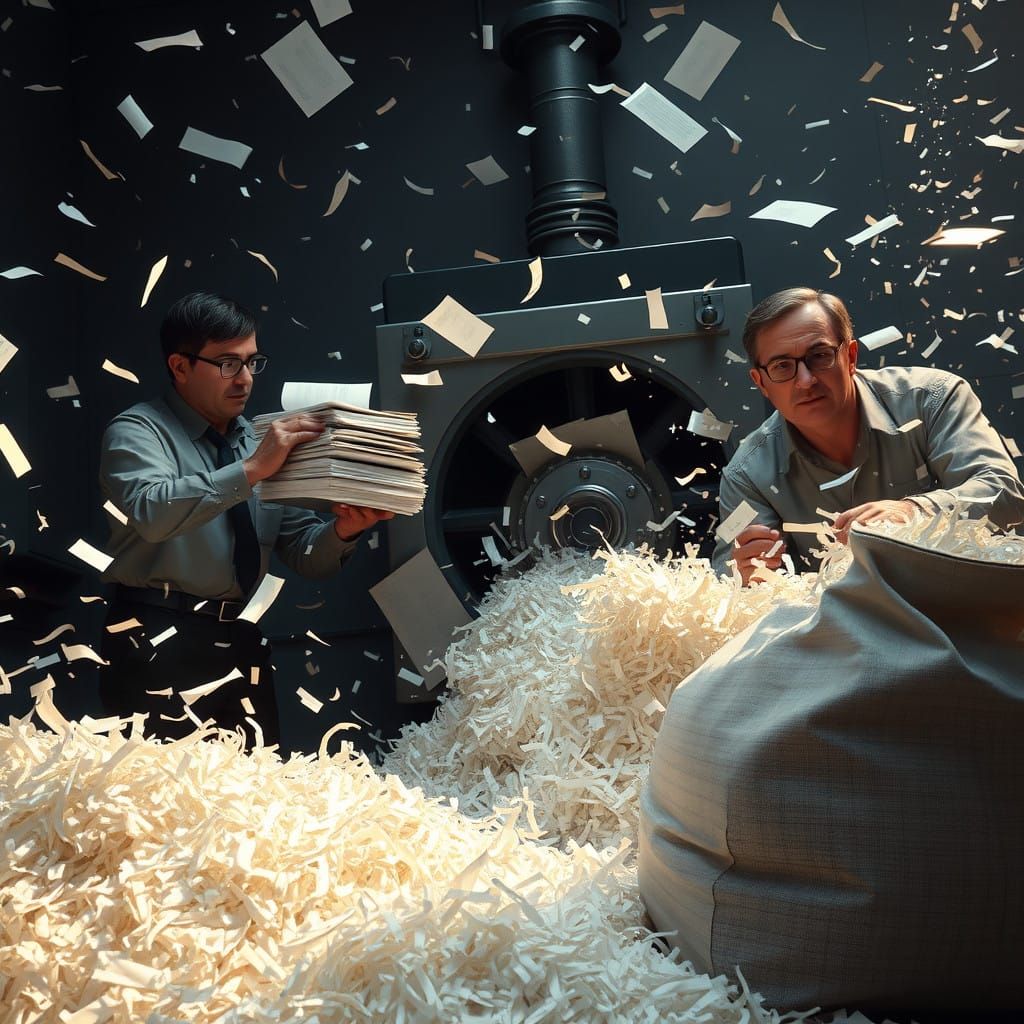 Hyper-Realistic Office Apocalypse in Cyberpunk Aesthetic