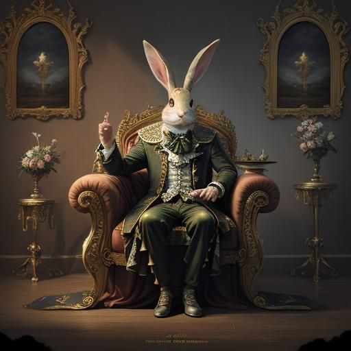 Rococo Rabbit Digital Matte Painting