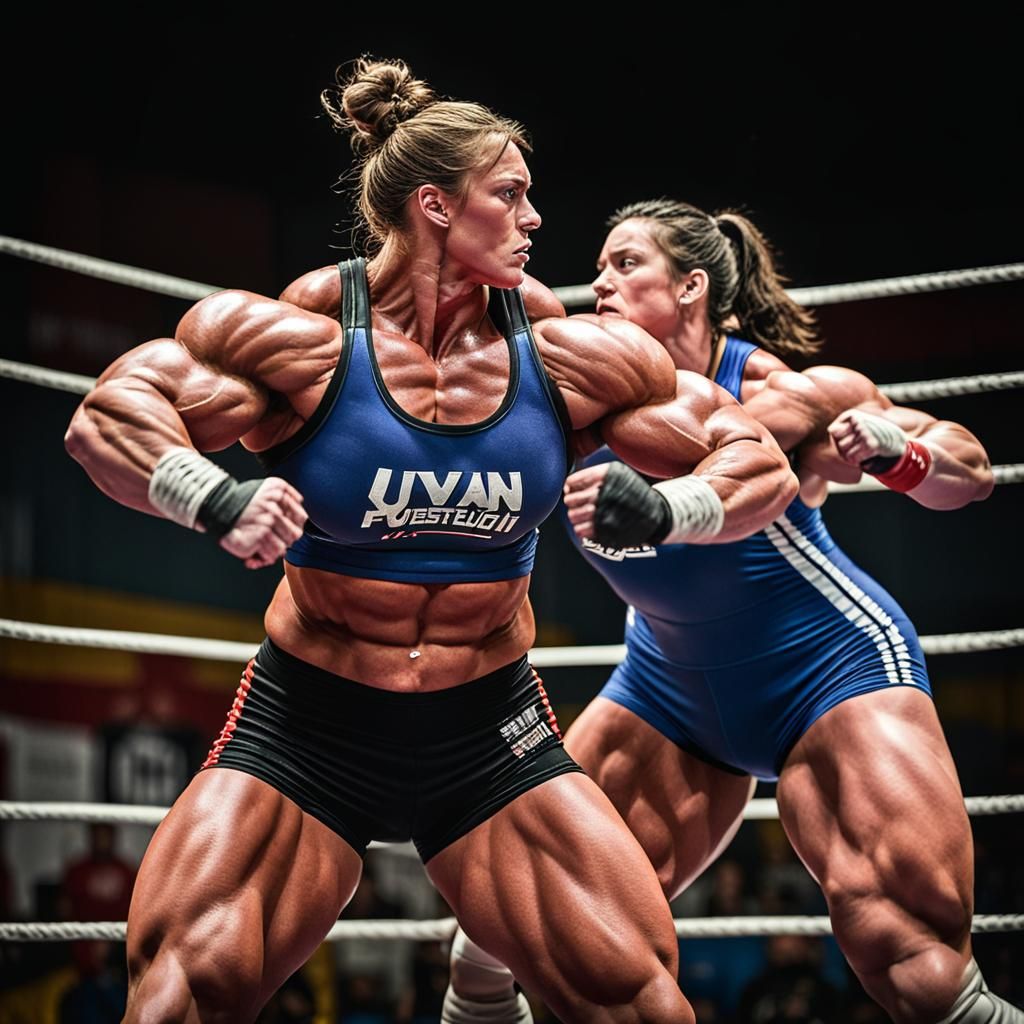 Female Wrestlers Clash in Photorealistic Detail