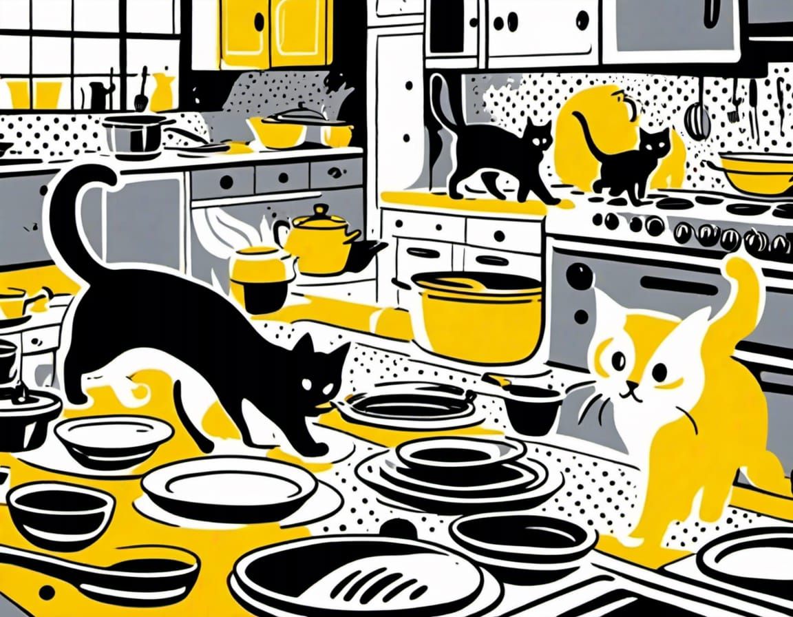 Kitties In The Kitchen