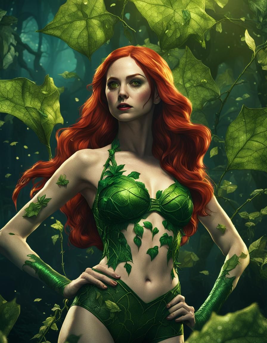 Karen Gillan as Poison Ivy: Detailed Matte Painting