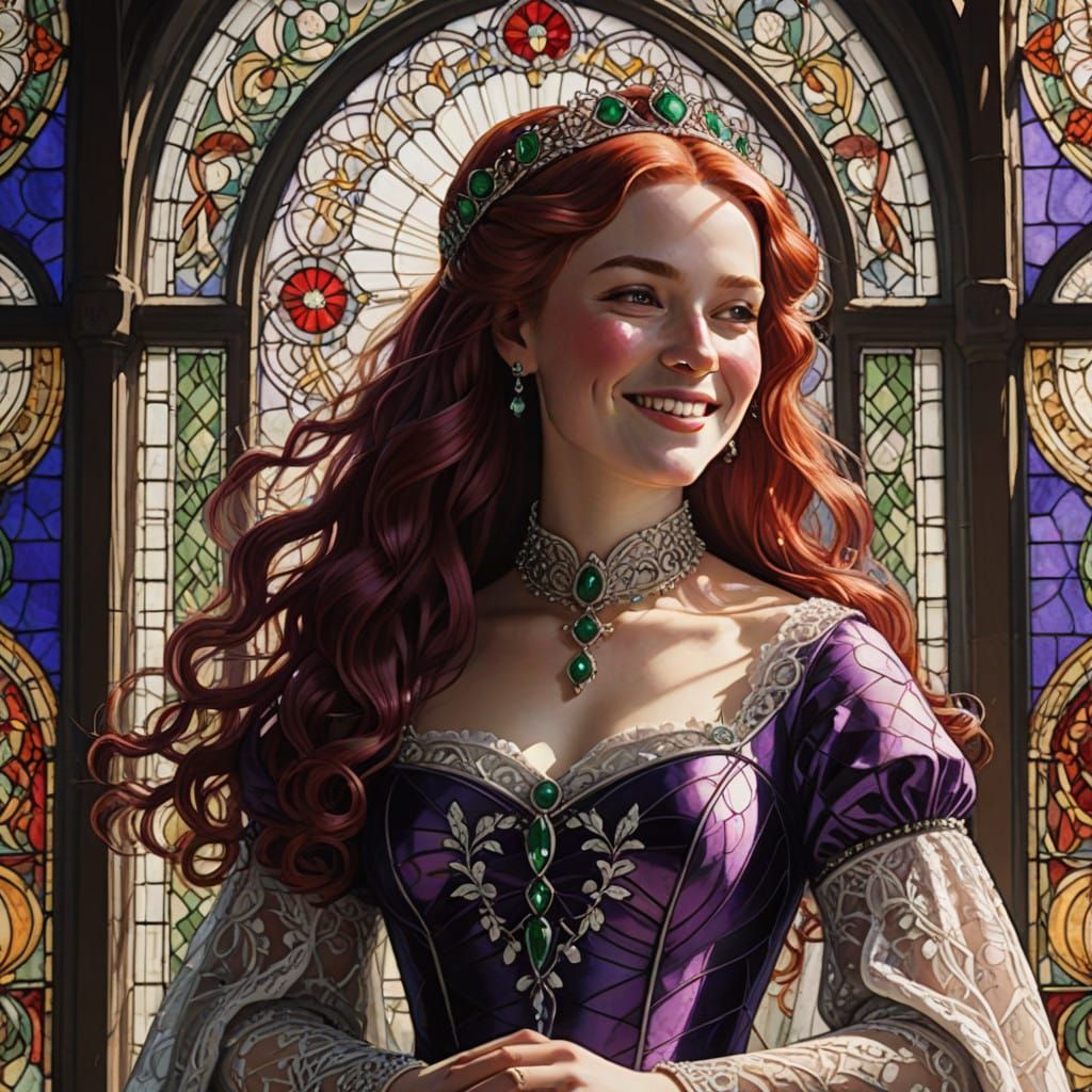 Regal Princess Smiles in Late 1800s Danish Royal Gown