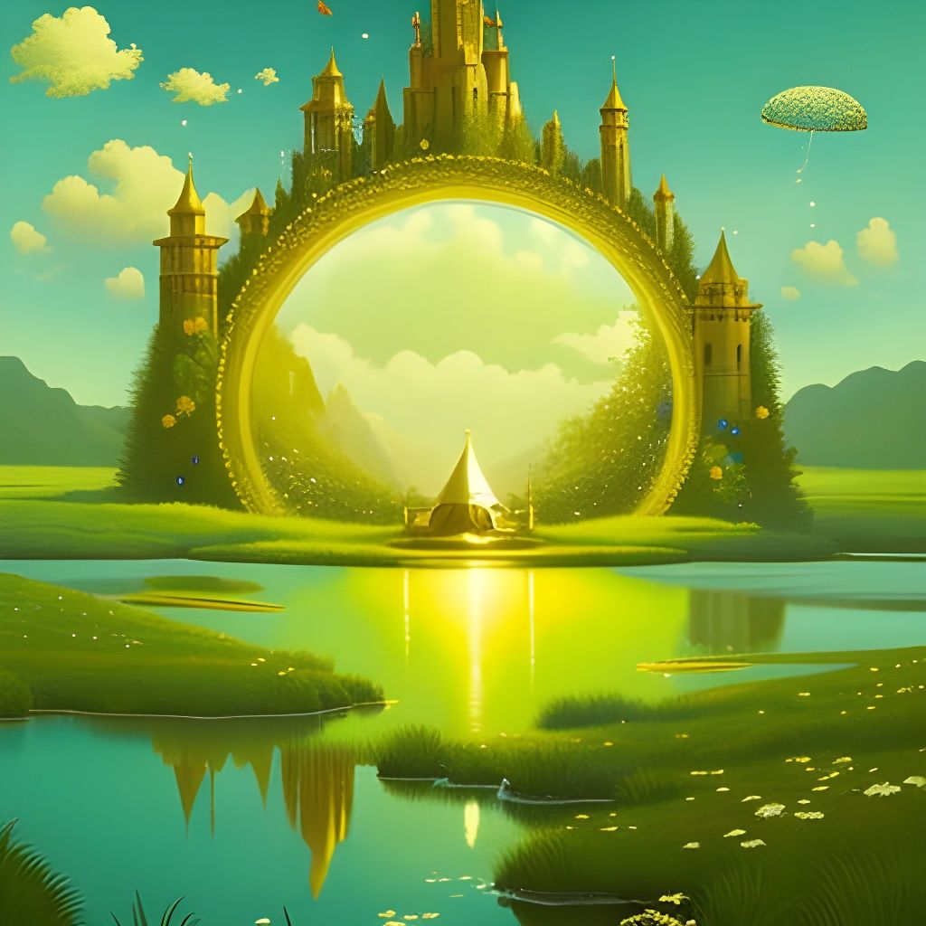 Fantastical Castle Beyond Flowery Archway