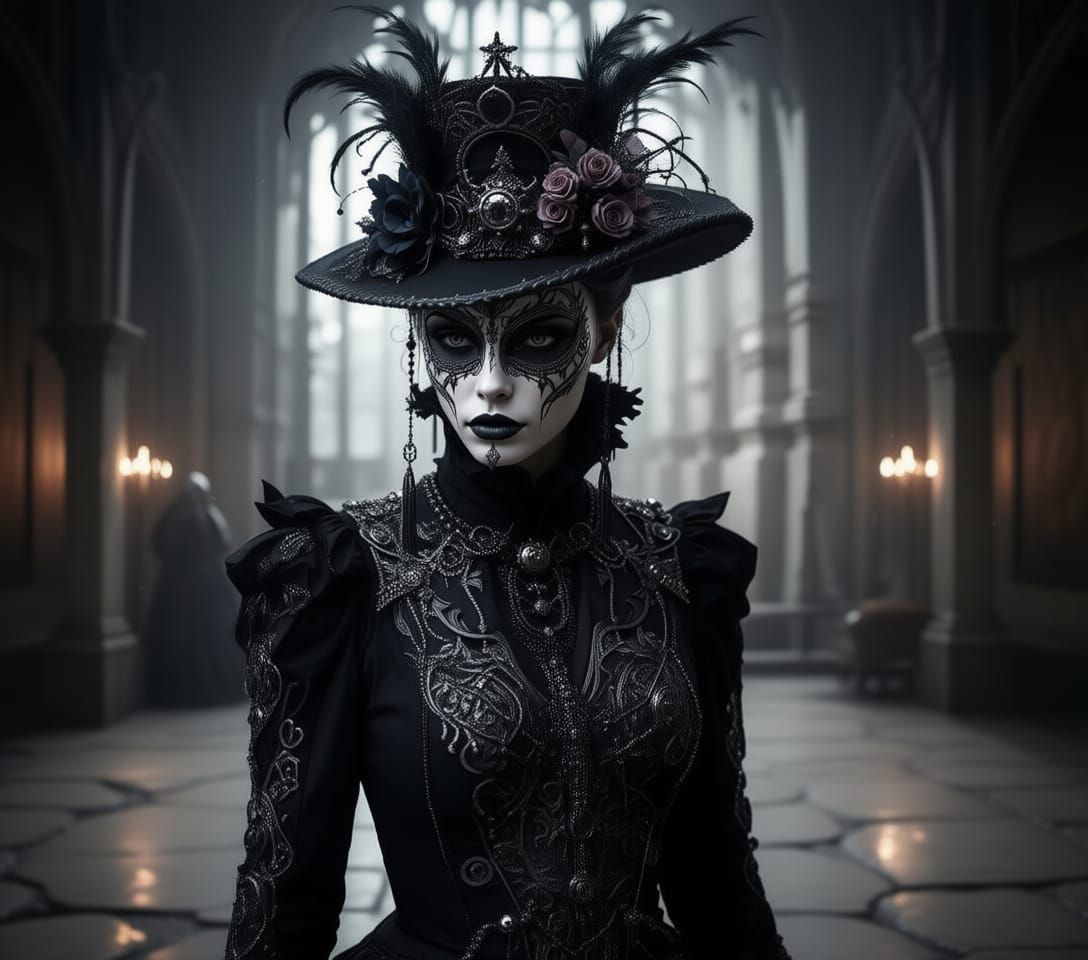 Charming Lady with Gothic Aura