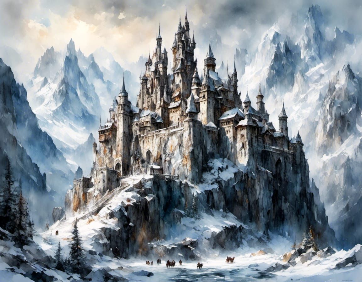 Epic Snowy Castle of the North: Fantasy Masterpiece