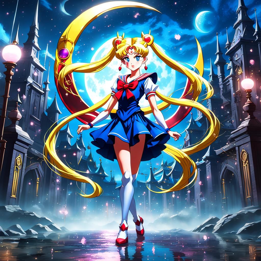 Sailor Moon Detailed Matte Painting in Deep Color