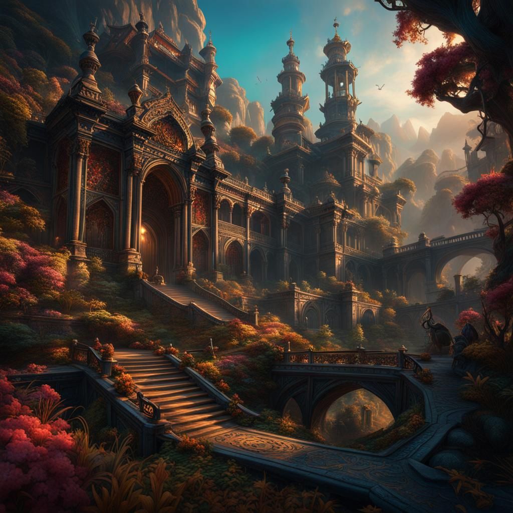 Fantastical Matte Painting with Deep Color
