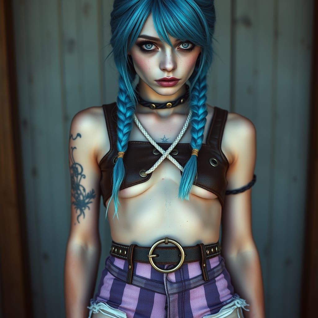 Ethereal Gothic Goddess with Silvery Eyes and Whimsical Hair