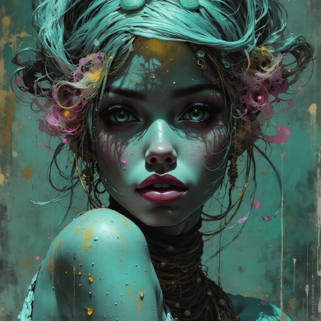 Charismatic Figure in Deep Background with Opaline and Choco...