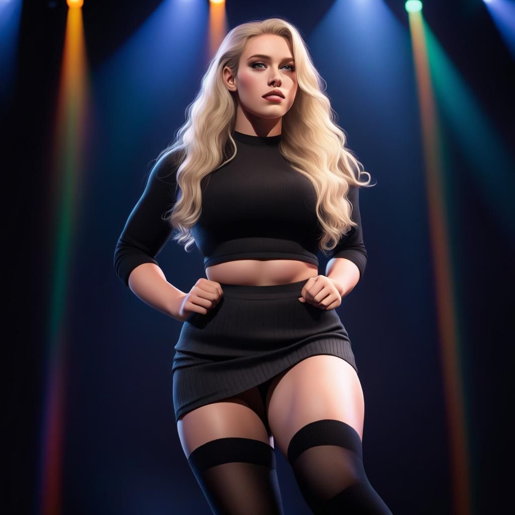 Singer Emma on Stage in Dynamic Lighting