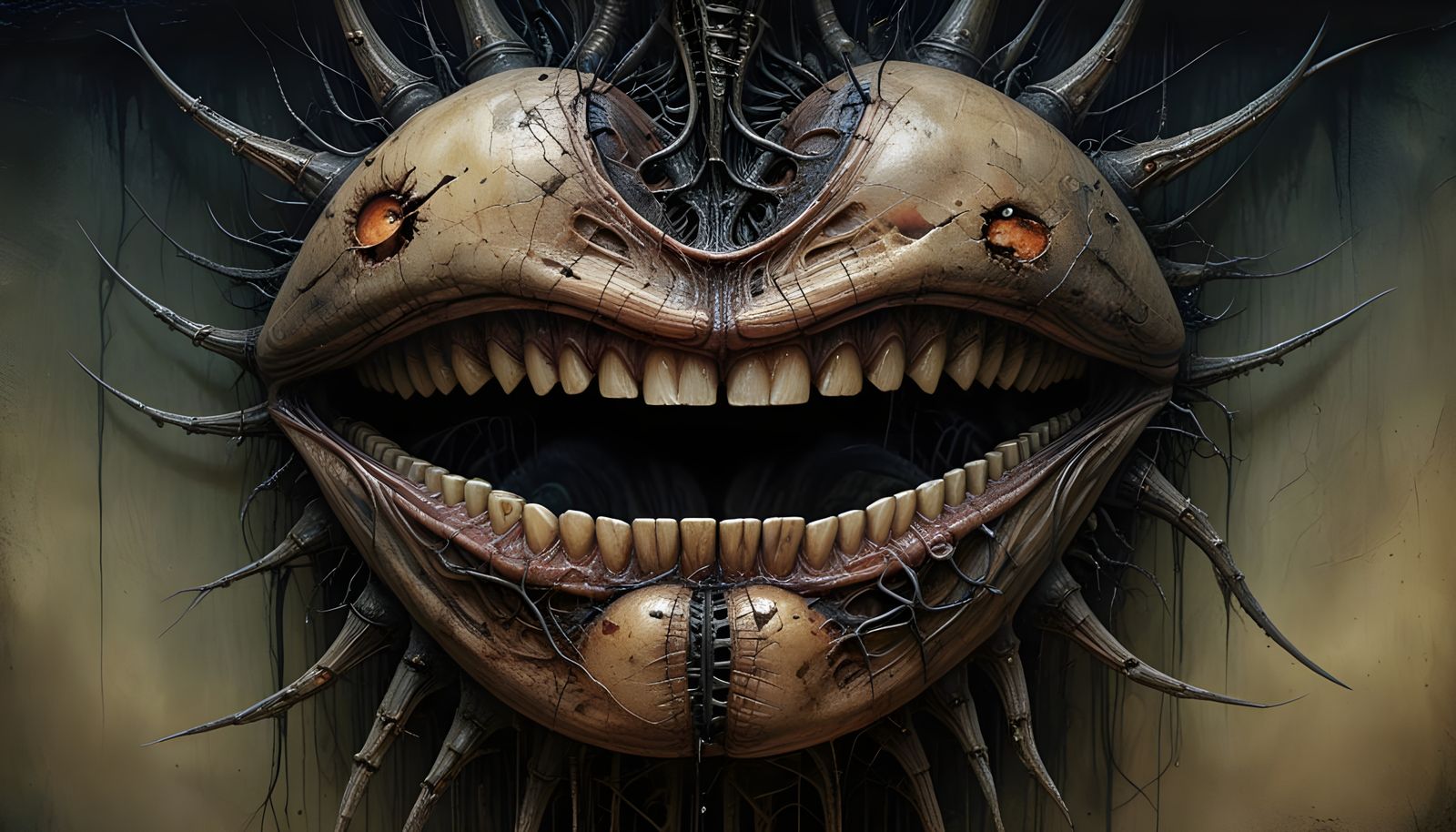 Sinister Anatomic Transplant Artwork in Steampunk Style