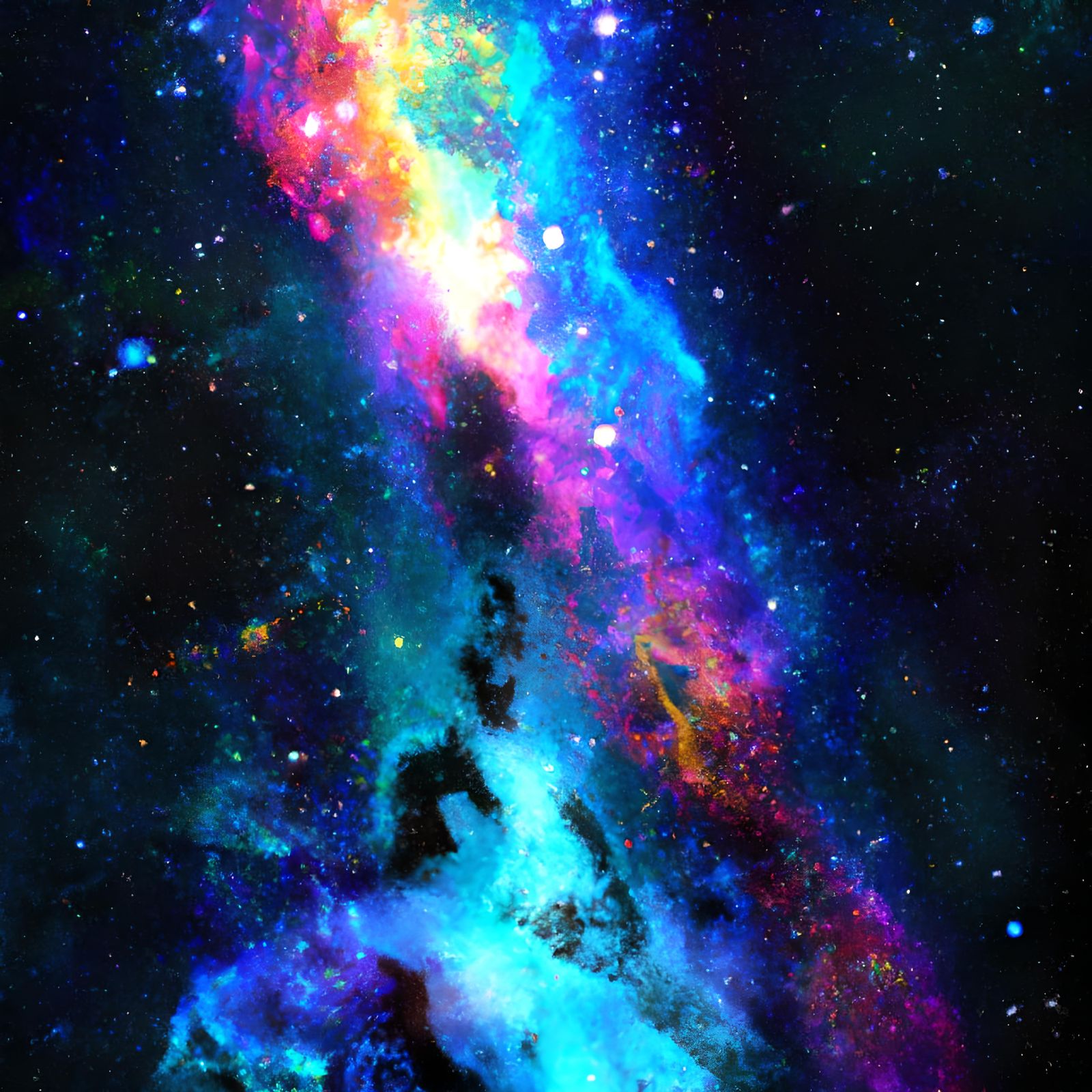 Cosmic Wave Through Nebula in Boho Style