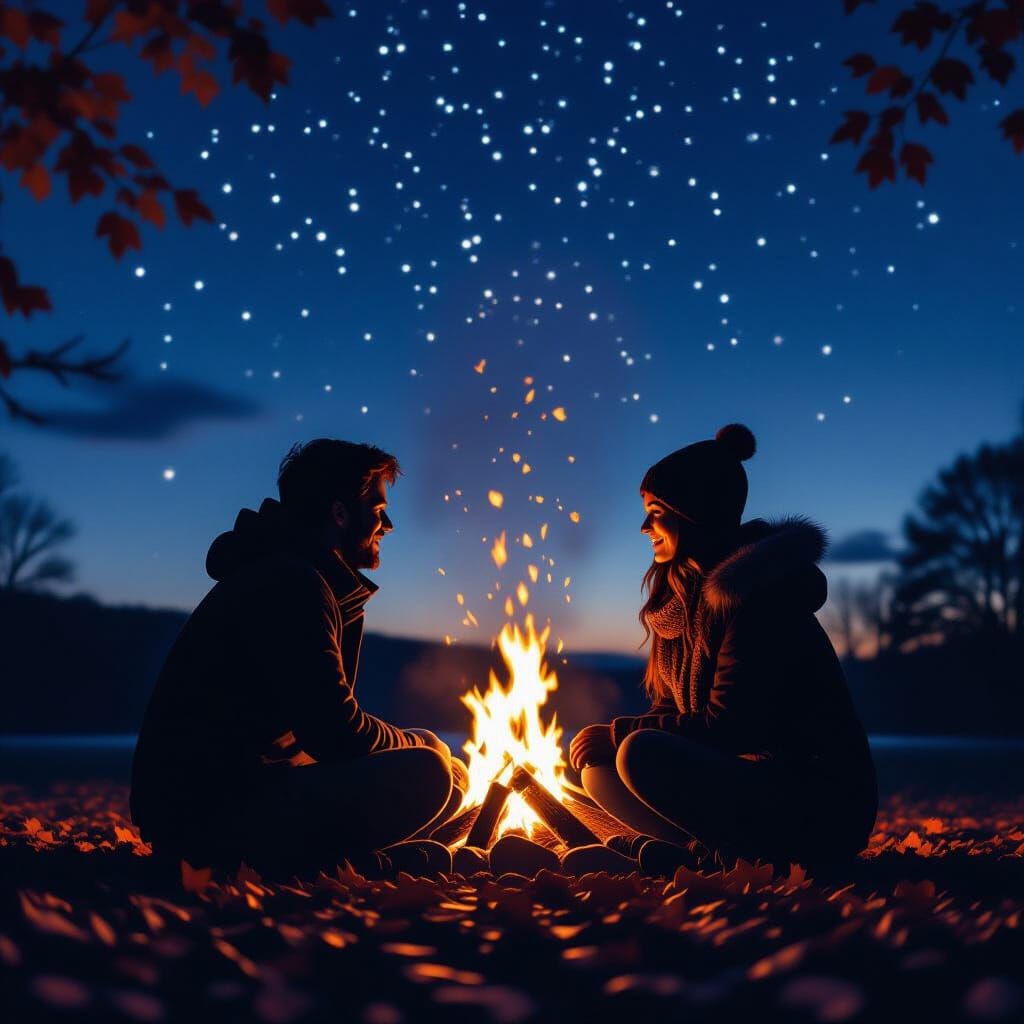 Bonfire Night: Intimate Conversation Under Autumn Stars