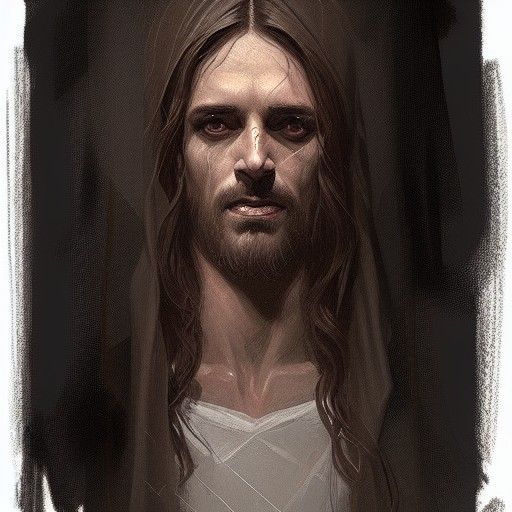 Sinister Jesus Portrait in Fantasy Art Style